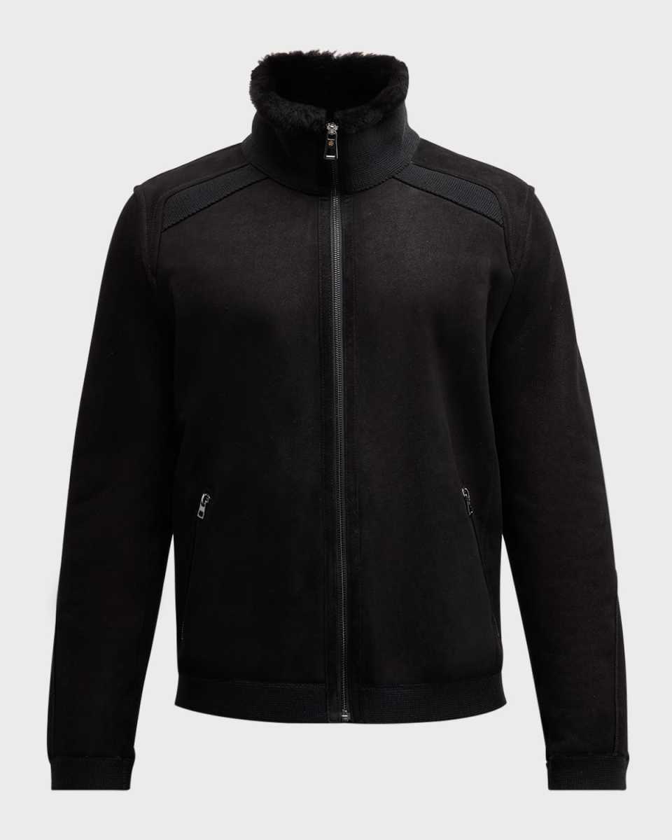 Men's Shearling Lamb Zip-Front Jacket